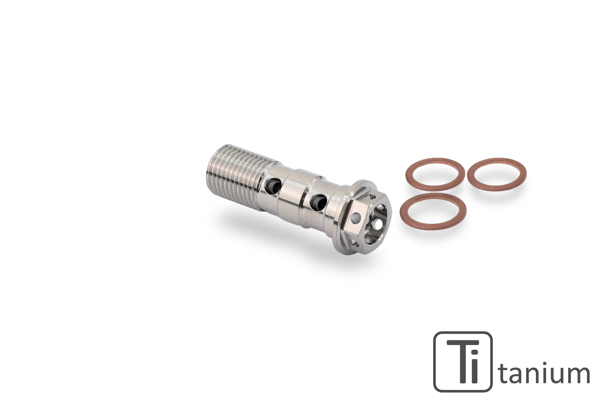 CNC Racing Titanium Dual Line Banjo Bolt - M10x1.0 CNC Racing Titanium Dual Line Banjo Bolt - M10x1.0